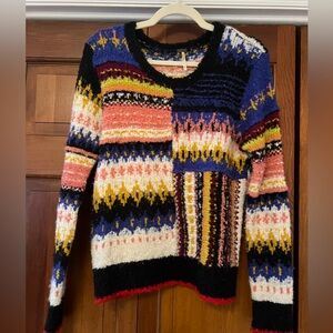 Free People Multi Colored Chunky Sweater, Size Small